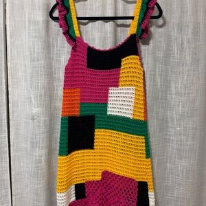 Zara Black and Pink Crochet Dress